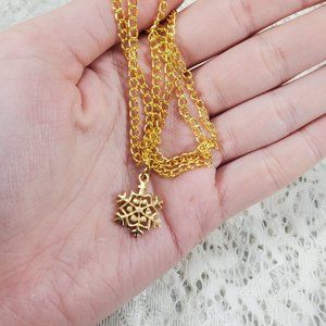 Stainless Steel Gold Snowflake hand-made necklace